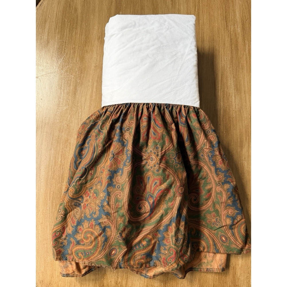 Vintage Ralph Lauren Brianna Paisley Bedskirt Blue Label, Queen Size